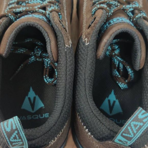 Vasque Rift Hiking Shoes- Womens- Size 7 M- Brown Blue- Low Top-Leather-Sneaker - Picture 7 of 12